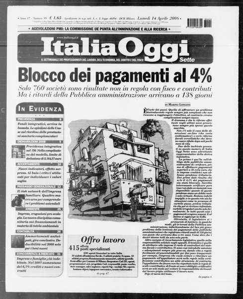 Italia oggi : quotidiano di economia finanza e politica